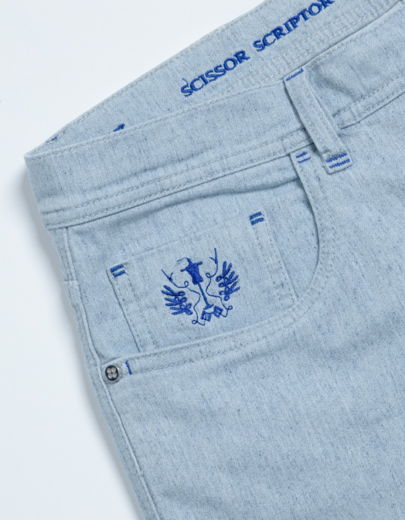 Scissor Scriptor Washed Light Blue Leans image