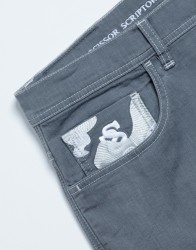 Scissor Scriptor Grey Jeans With White Detais thumbnail 2