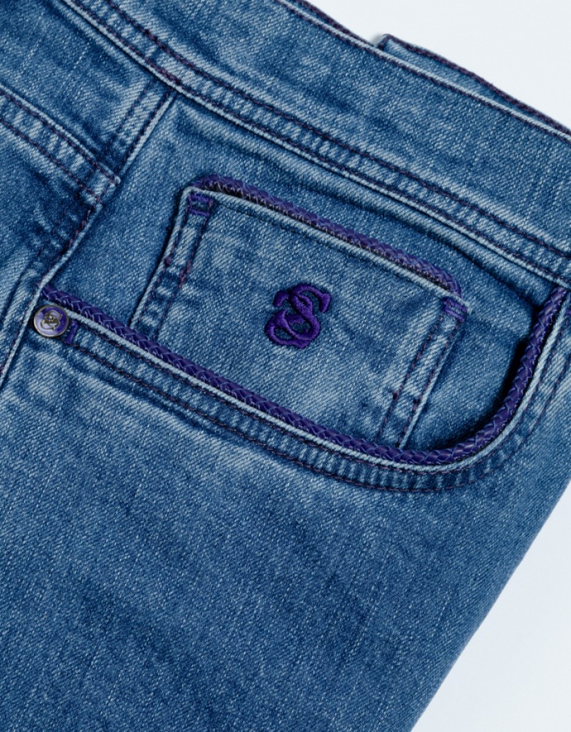 Scissor Scriptor Jeans With Purple Details image