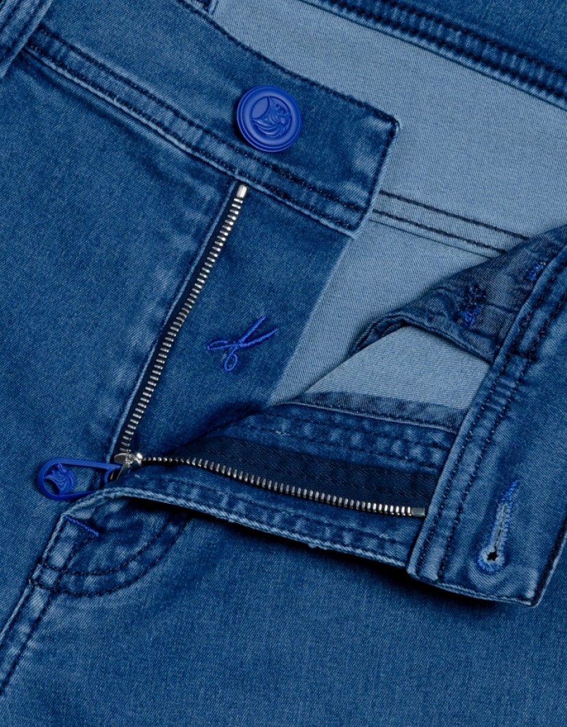 Scissor Scriptor Blue Stretch Jeans With Blue Details image