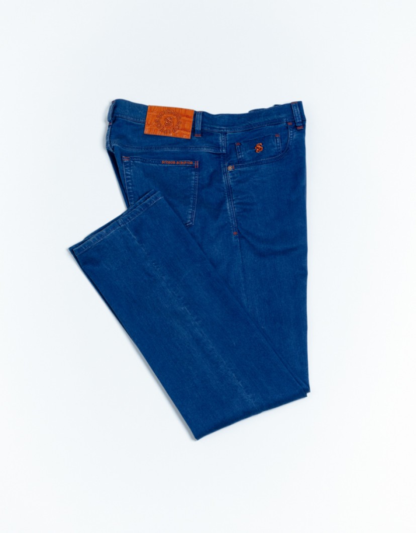 Scissor Scriptor Bright Blue Stretch With Orange Details image