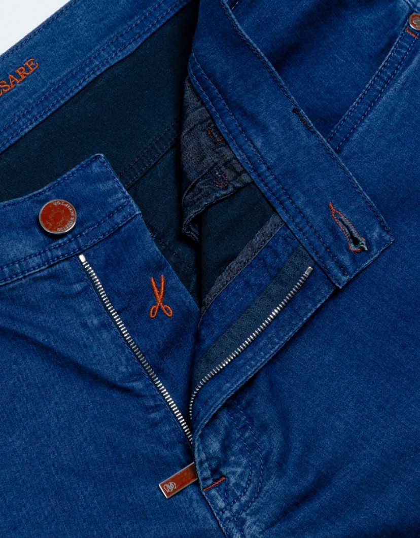 Scissor Scriptor Bright Blue Stretch With Orange Details image