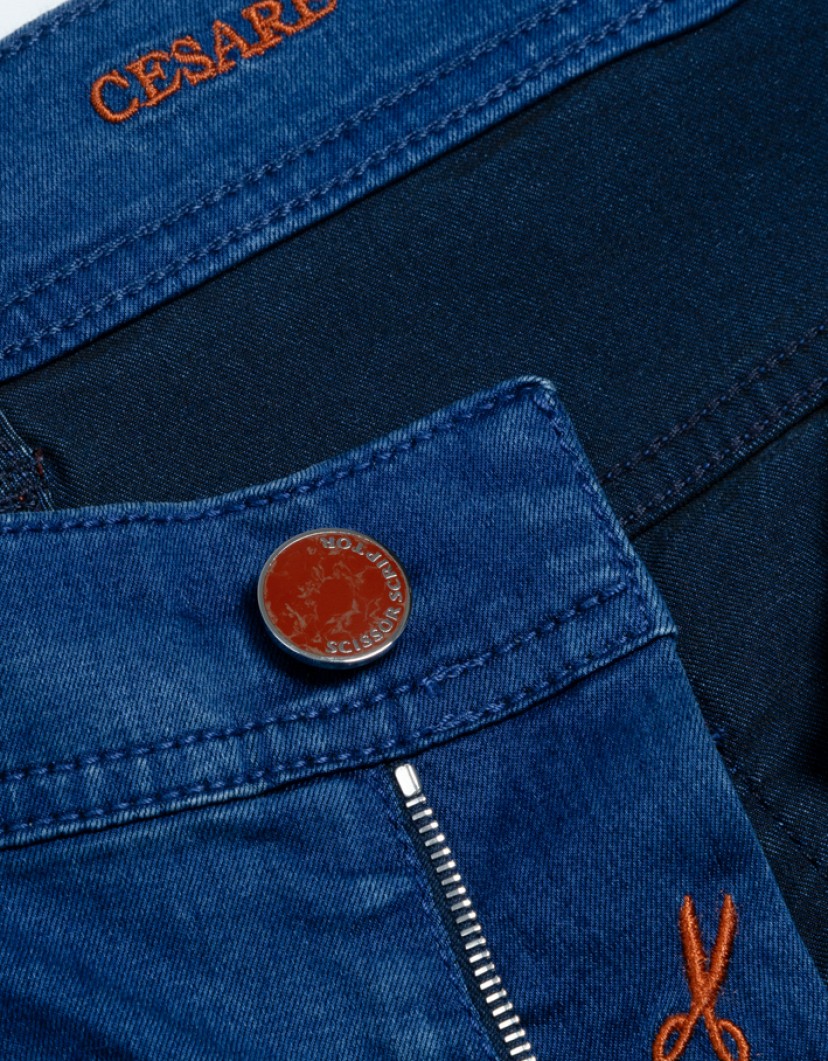 Scissor Scriptor Bright Blue Stretch With Orange Details image