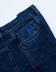 Scissor Scriptor Dark Blue Jeans With Blue Lather Detail thumbnail 1