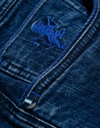 Scissor Scriptor Dark Blue Jeans With Blue Lather Detail thumbnail 4
