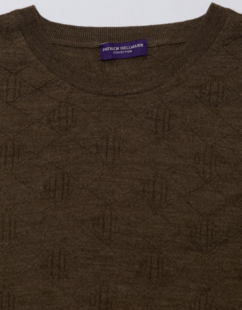 Patrick Hellmann Collection Brown Pullover Round-Neck  image