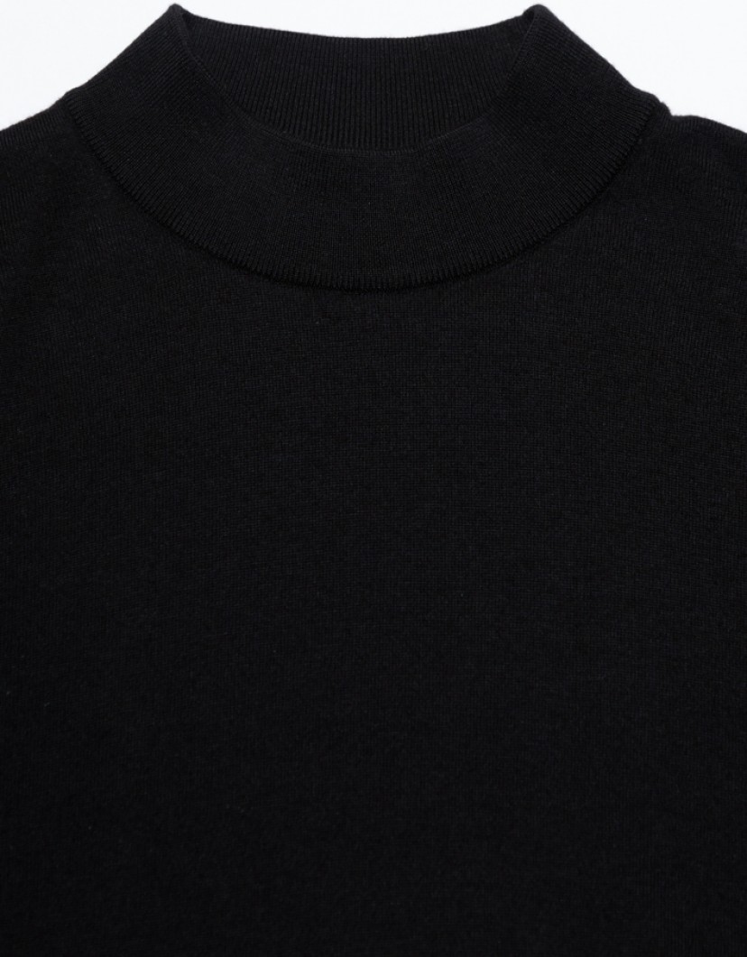 Castello-dOro-Black-Mock-Neck-Sweater-image Castello d'Oro Black Mock Neck Sweater image