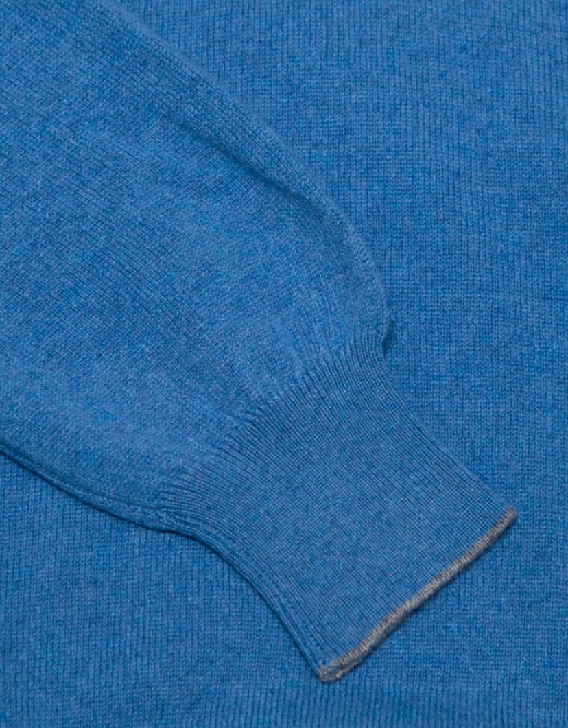 Patrick-Hellmann-Collection-100-Cashmere-Light-Blue-Sweater-image Patrick Hellmann Collection 100% Cashmere Light Blue Sweater image