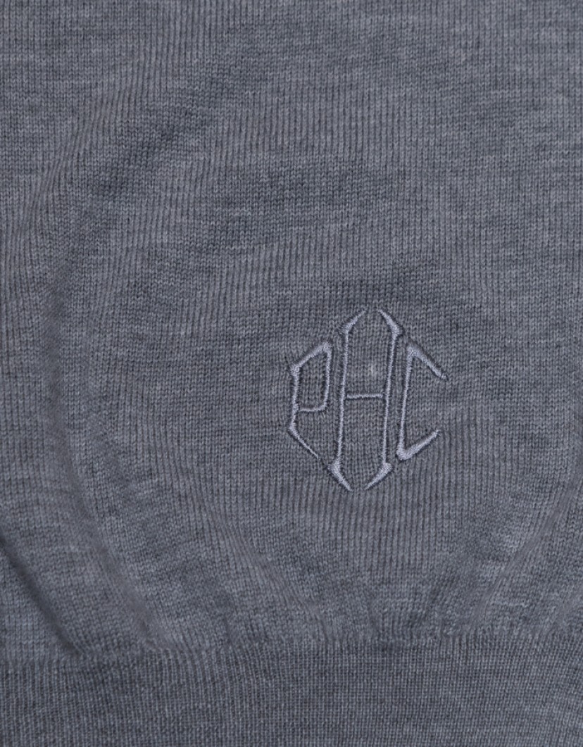 Patrick Hellmann Collection Grey Pullover Round Neck 100% Wool image