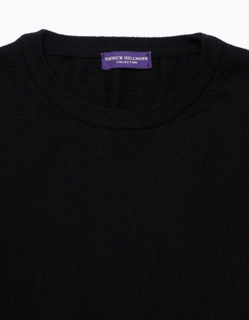 Patrick Hellmann Collection Black Pullover Round Neck 100% Wool image