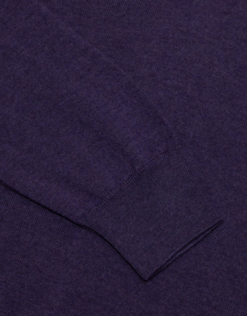 Patrick Hellmann Collection Purple V-Neck Pullover 100% Wool image