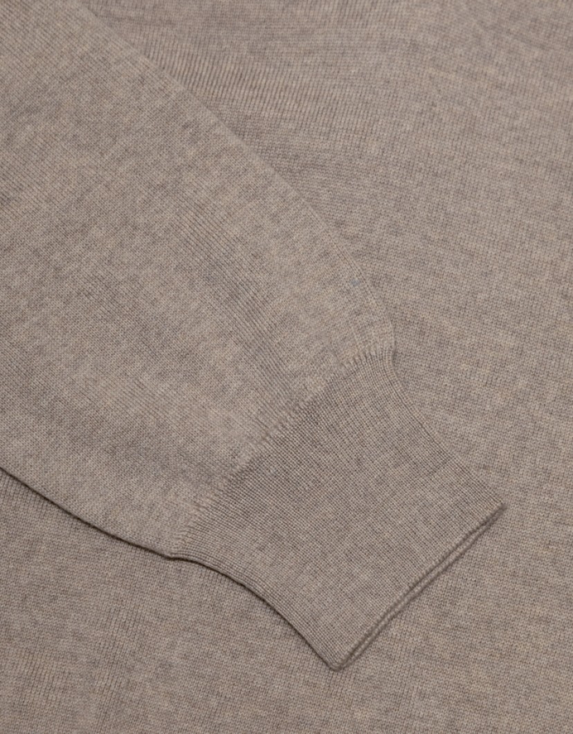 Patrick Hellmann Collection Beige V-Neck Pullover 100% Wool image