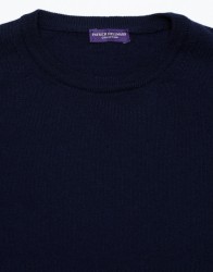 Patrick Hellmann Collection Navy Blue Pullover Round Neck 100% Wool thumbnail 1