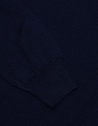 Patrick Hellmann Collection Navy Blue Pullover Round Neck 100% Wool thumbnail 2