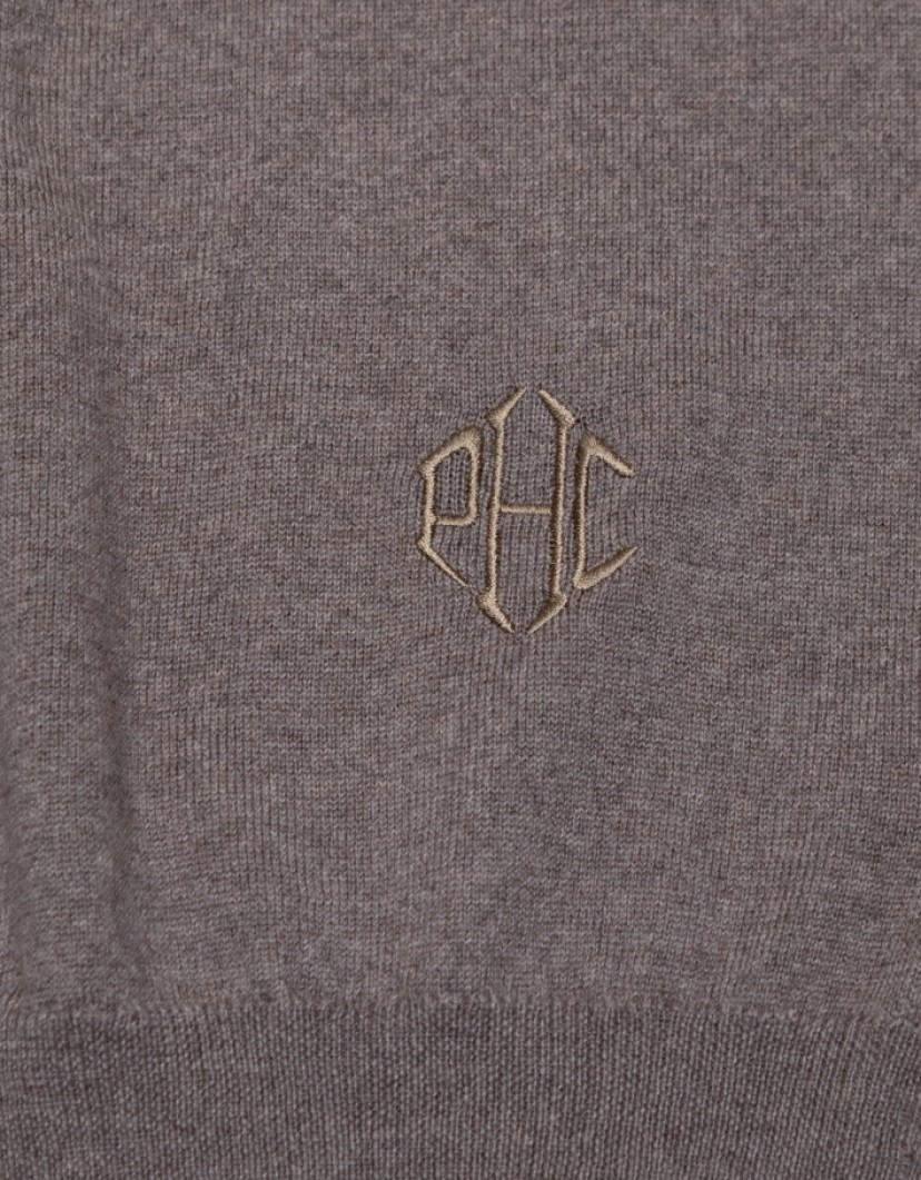 Patrick Hellmann Collection Beige Pullover Round Neck 100% Wool image