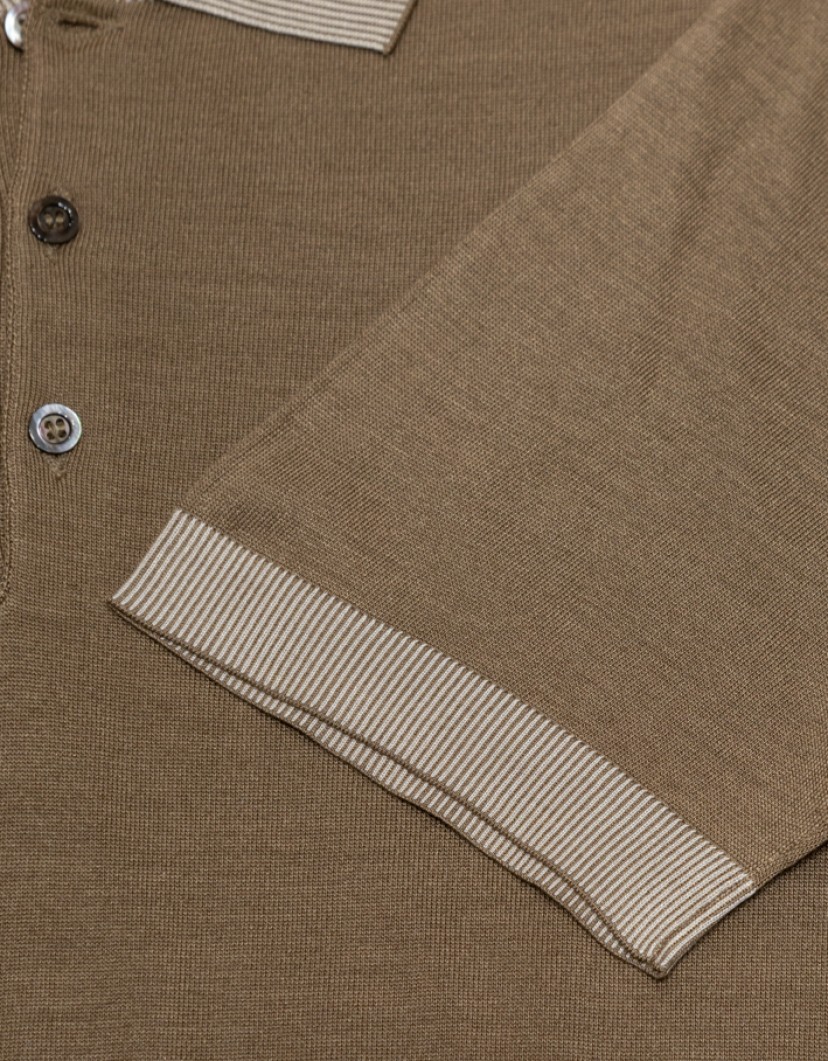 Patrick-Hellmann-Collection-Beige-Polo-T-shirt-100-Silk-image Patrick Hellmann Collection Beige Polo T-shirt 100$ Silk image