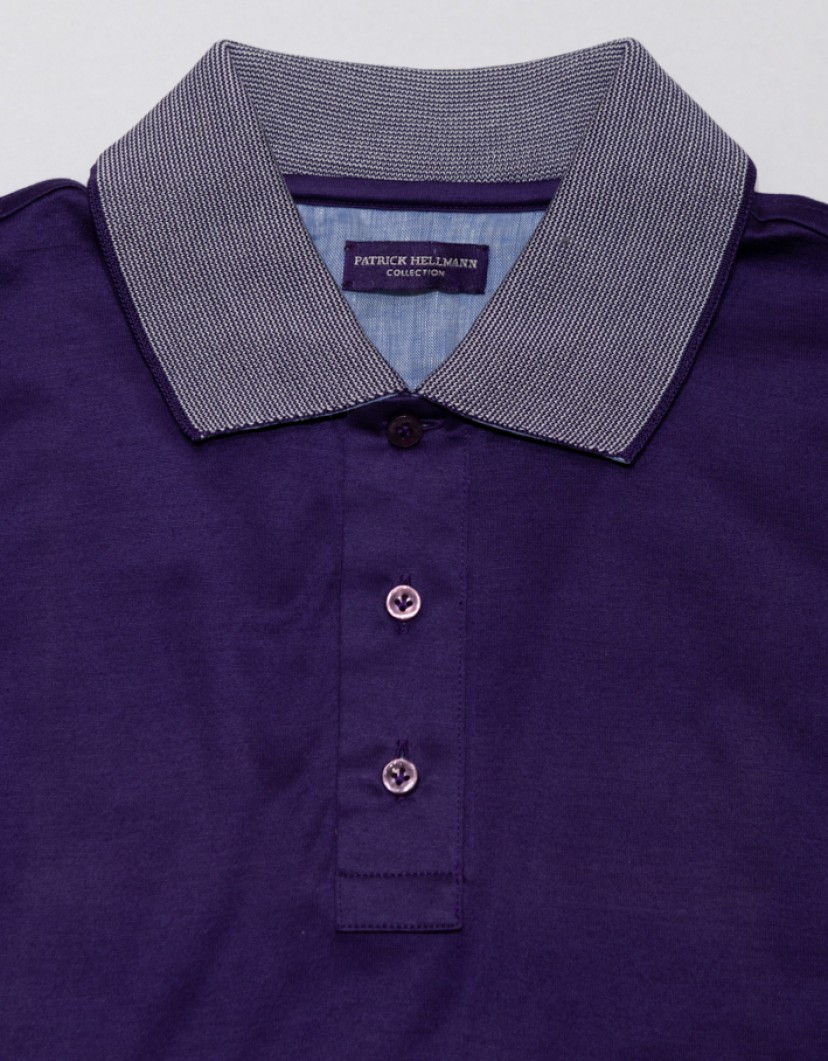 Patrick-Hellmann-Collection-Purple-Polo-T-shirt-100-Cotton-image Patrick Hellmann Collection Purple Polo T-shirt 100% Cotton image