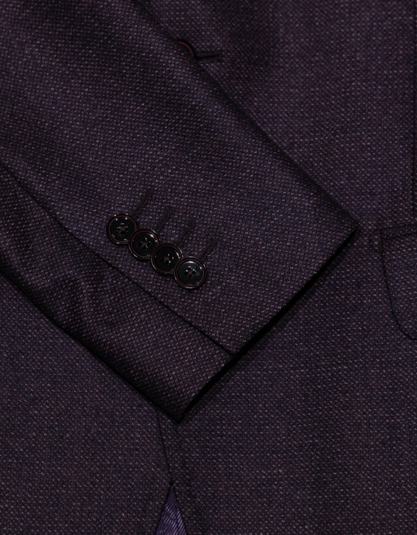 Patrick Hellmann Collection Purple Men Blazer 100% Wool image