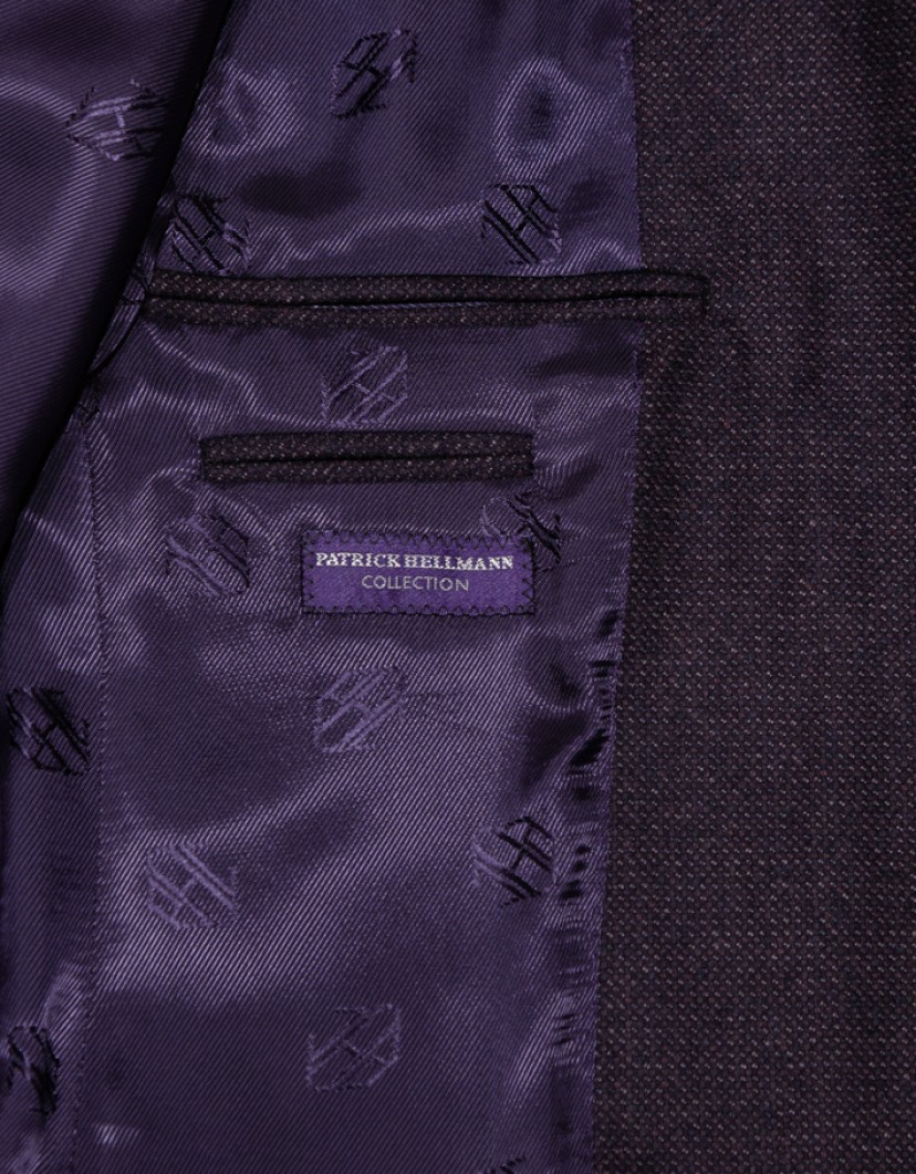 Patrick Hellmann Collection Purple Men Blazer 100% Wool image