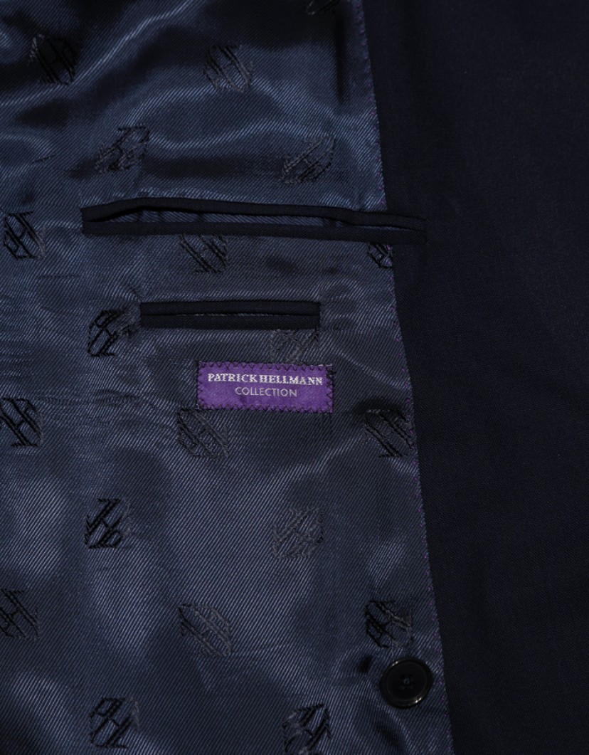 Patrick Hellmann Collection Navy Blue Double-Breast Men Blazer image