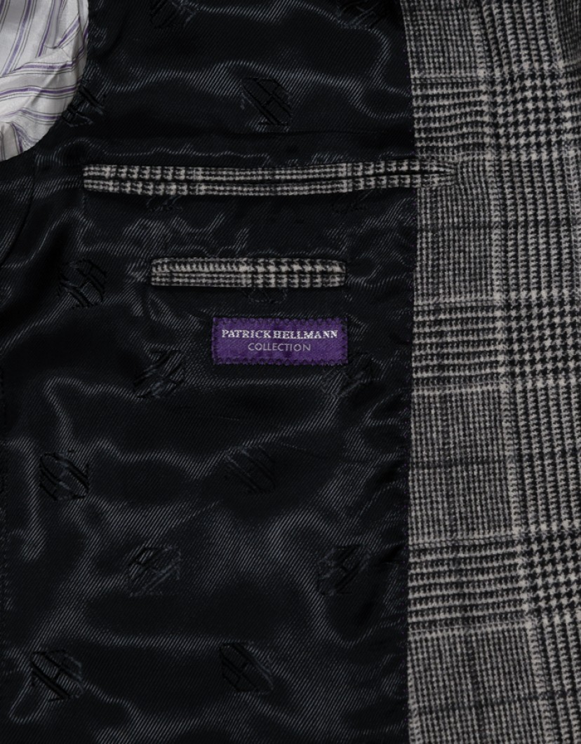 Patrick Hellmann Collection Grey Blazer With Black prince of Wales Check image