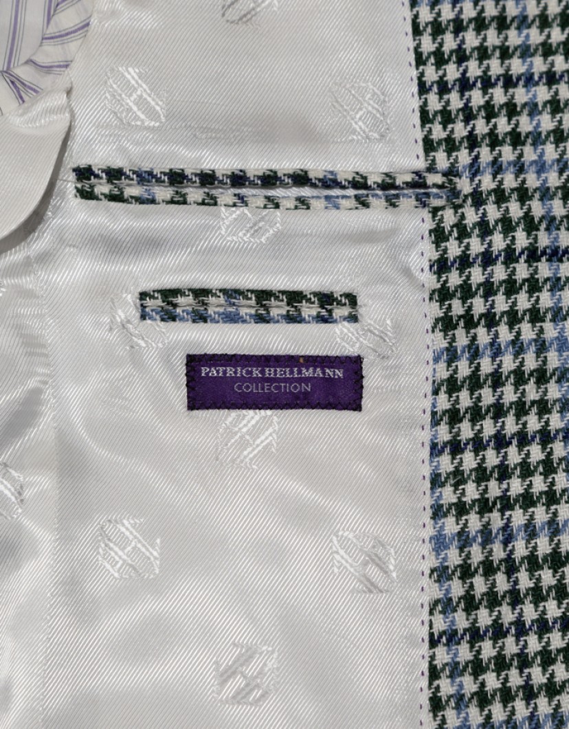 Patrick Hellmann Collection Blazer Green And Blue Pattern image