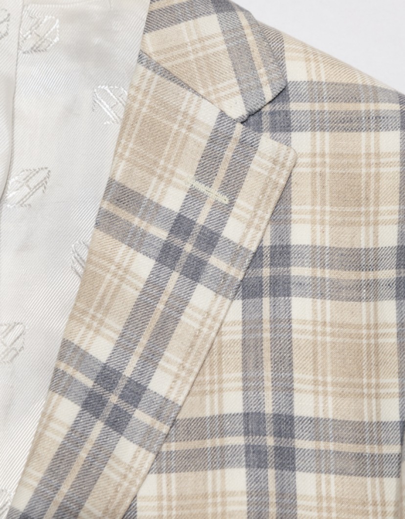 Patrick Hellmann Collection Classic Beige Linen Blazer for Men image