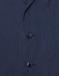 Patrick Hellmann Collection Blue Suit With White Stripes 100% Woll thumbnail 2