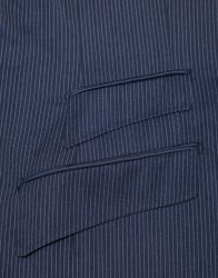 Patrick Hellmann Collection Blue Suit With White Stripes 100% Woll thumbnail 4