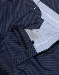 Patrick Hellmann Collection Blue Suit With White Stripes 100% Woll thumbnail 6