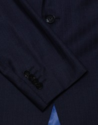 Patrick Hellmann Collection Navy Blue Wool Suit With Purple Line   thumbnail 3