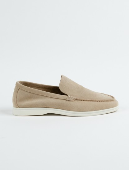 AzzurSuede Beige Yacht Loafersimage1167