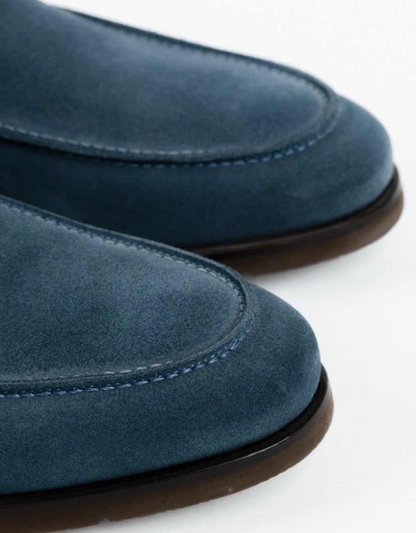 Castello-DOro-Blue-Suede-Loafers-image Castello D'Oro Blue Suede Loafers image