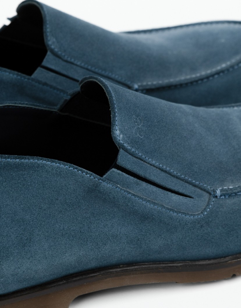 Castello-DOro-Blue-Suede-Loafers-image Castello D'Oro Blue Suede Loafers image
