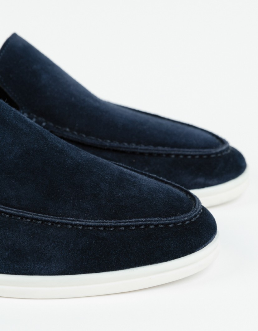 Azzur Navy Blue Suede Loafers image