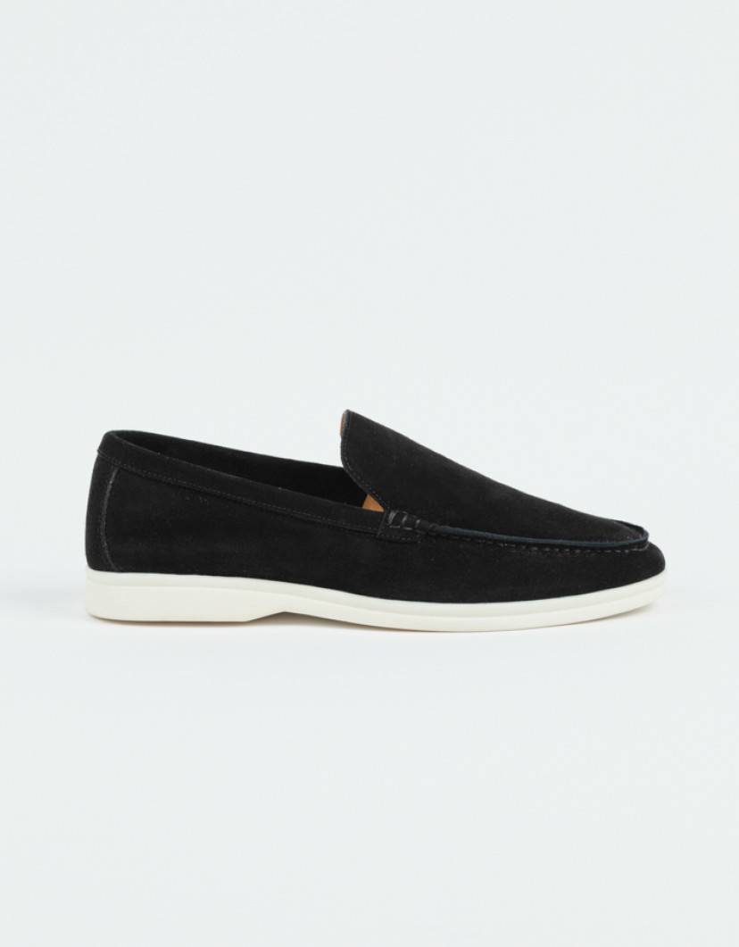 Azzur Black Soft Suede Loafers image