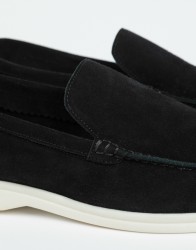 Azzur Black Soft Suede Loafers thumbnail 2