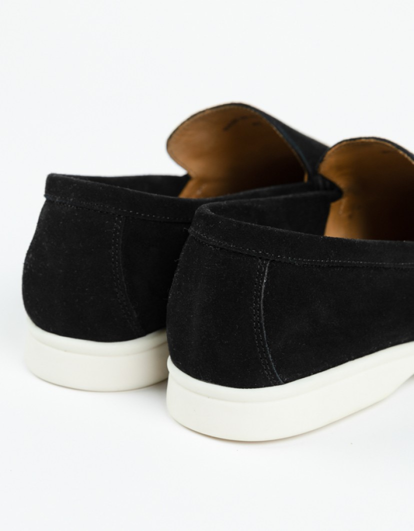 Azzur Black Soft Suede Loafers image