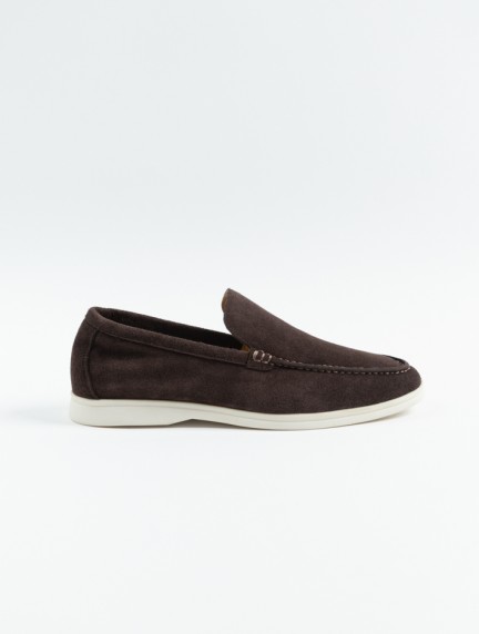 AzzurBrown Suede Lather Loafersimage1294