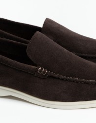 Azzur-Brown-Suede-Lather-Loafers-thumbnail-3 Azzur Brown Suede Lather Loafers thumbnail 3