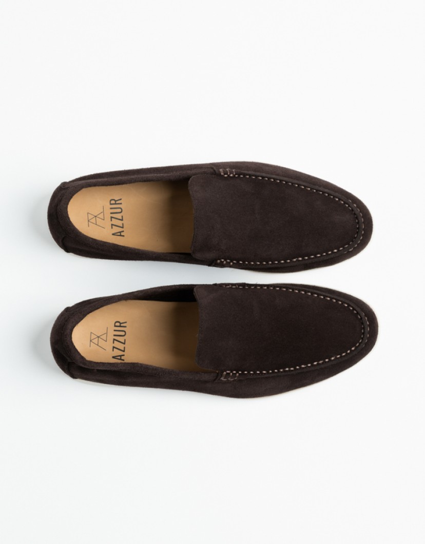 Azzur-Brown-Suede-Lather-Loafers-image Azzur Brown Suede Lather Loafers image