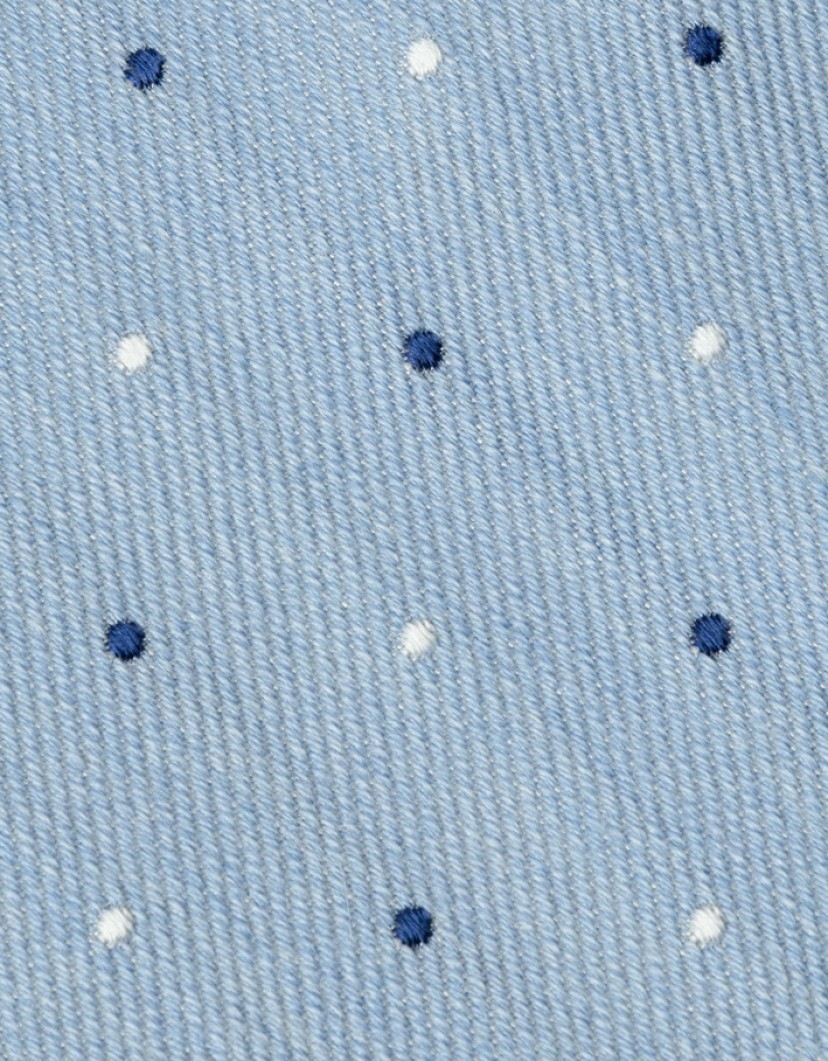 Patrick Hellmann Collection Light Blue Wool Tie With Blue White Dots image