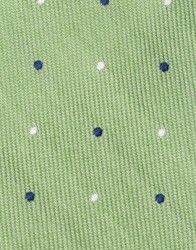 Patrick Hellmann Collection Green Wool Tie With Blue And White Dots thumbnail 1