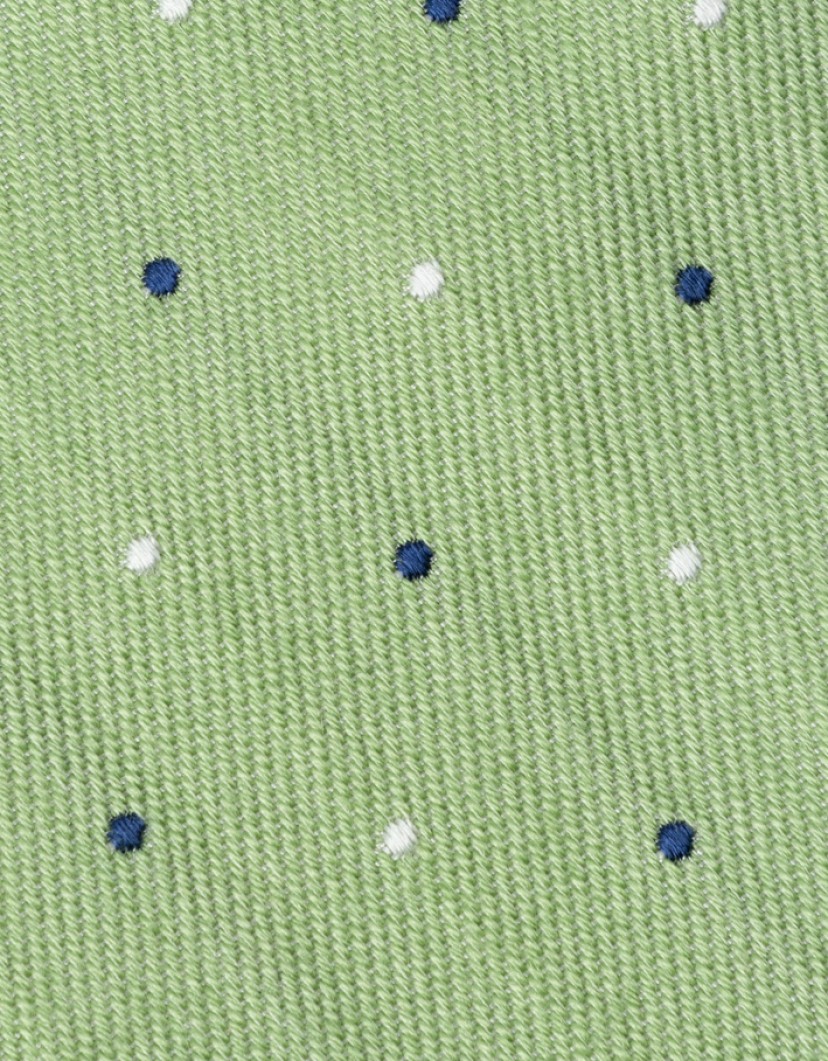 Patrick Hellmann Collection Green Wool Tie With Blue And White Dots image