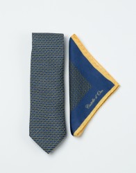 Castello D'Oro Blue Yellow Set 100% Silk thumbnail