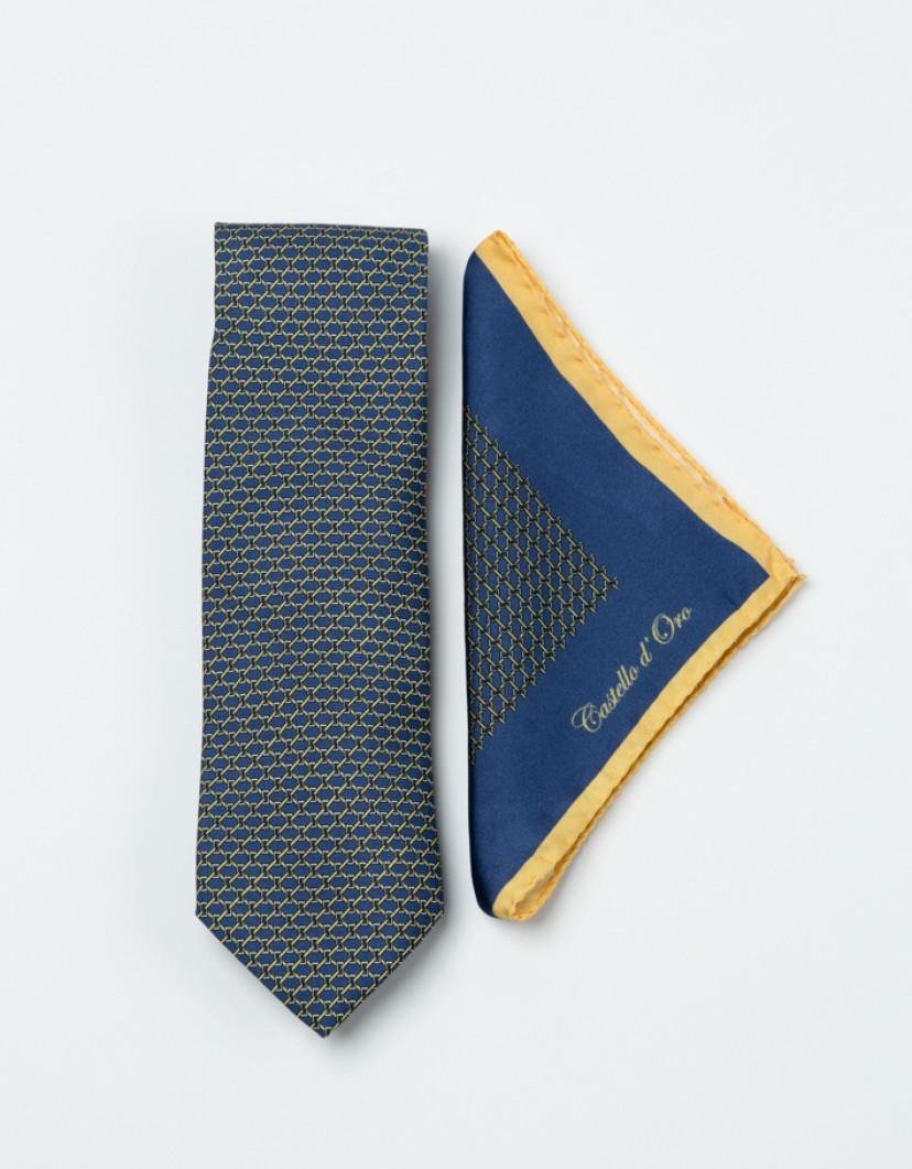 Castello D'Oro Blue Yellow Set 100% Silk image