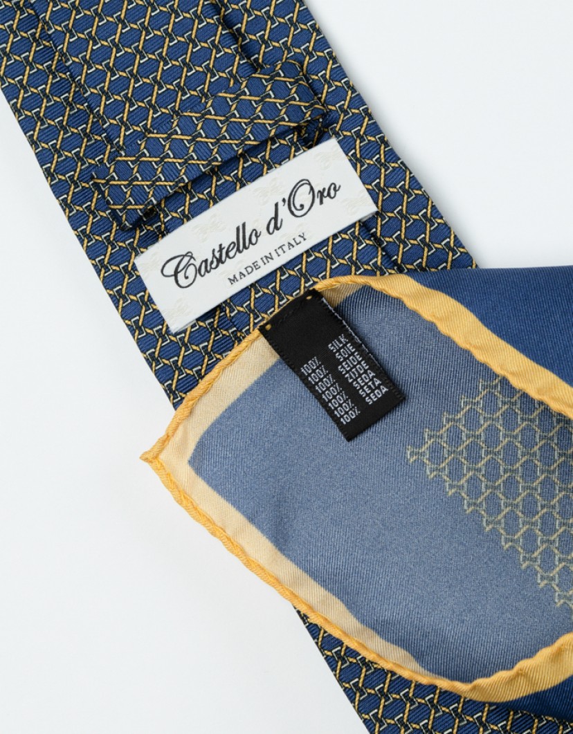 Castello D'Oro Blue Yellow Set 100% Silk image