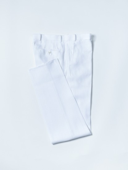 Azzur100% White Linen Trousersimage1234