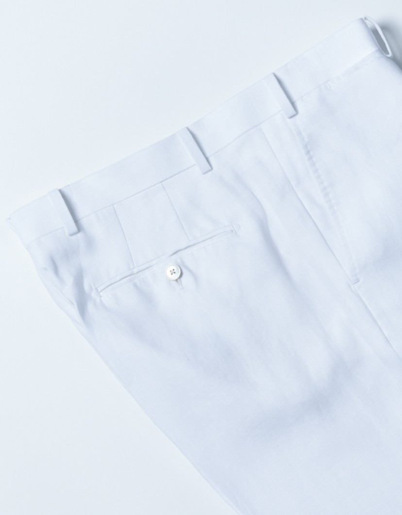 Azzur 100% White Linen Trousers image