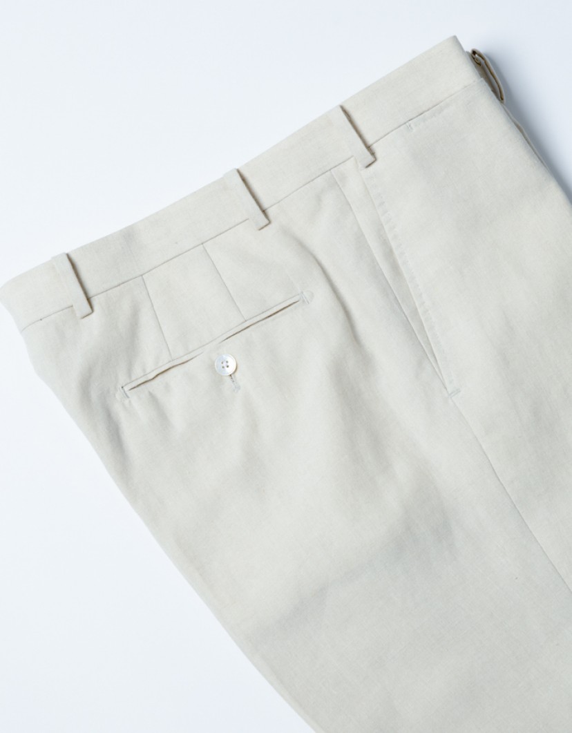 Azzur Beige 100% Linen Trousers image